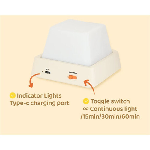 Simple Design Lights Night Lamp Press  Timing Led Table Desk Lamp High Quality Night Light Keyboard Shape B 1