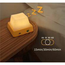 Luzes de Design Simples, Abajur de Mesa com Interruptor de Pressão e Temporizador, Luz Noturna de Alta Qualidade, Formato de Teclado B