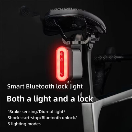 ROCKBROS Bicycle Tail Light with Lock  Password Pairing Bike Lock Light IPX6 Waterproof Warning Light Tail Accessories 2