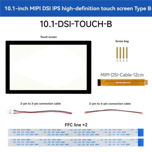 Waveshare 10.1 Inch IPS 720x1280 Touch Display for Raspberry Pi 4/5  Capacitive Ten-Point Touch Portable Tempered Glass Panel 1
