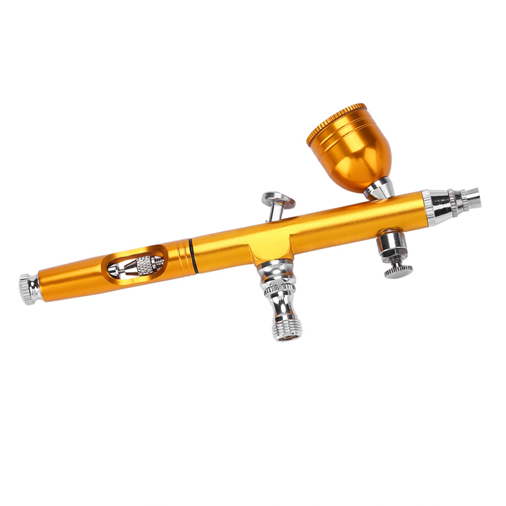Gold 0.2Mm Gravity Feed Airbrush Gun For Nails & Cakes, 14.5Cm