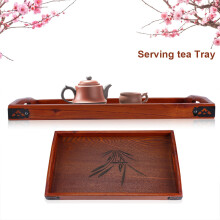 Large Wooden Serving Tray with Handles 45x27x3cm for Drinks & Breakfast