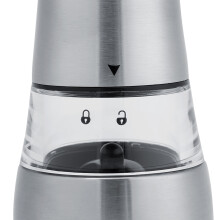 Stainless Steel & Acrylic Manual Salt & Pepper Mill Grinder 21.5x6.4cm Silver