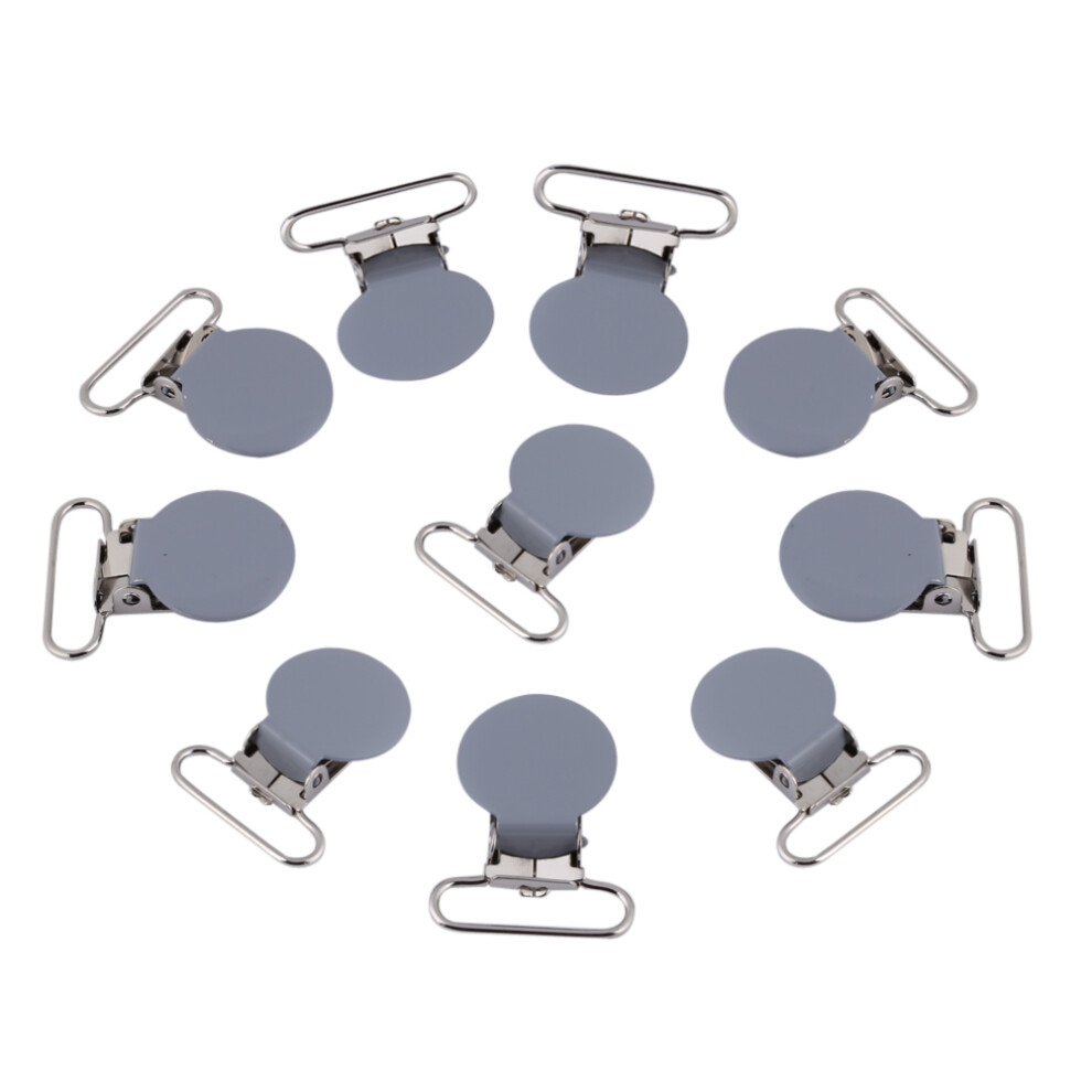 25Mm Round Braces Clips 10 Pack Gray/Black 7055741529504