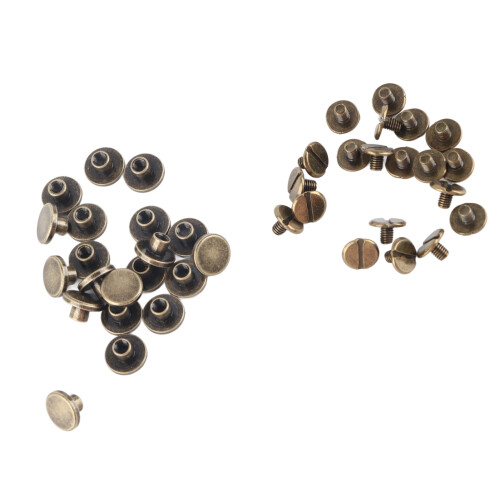 Copper Brass Flat Head Screws and Rivets for Leather Craft 5mm 20 Pack 2
