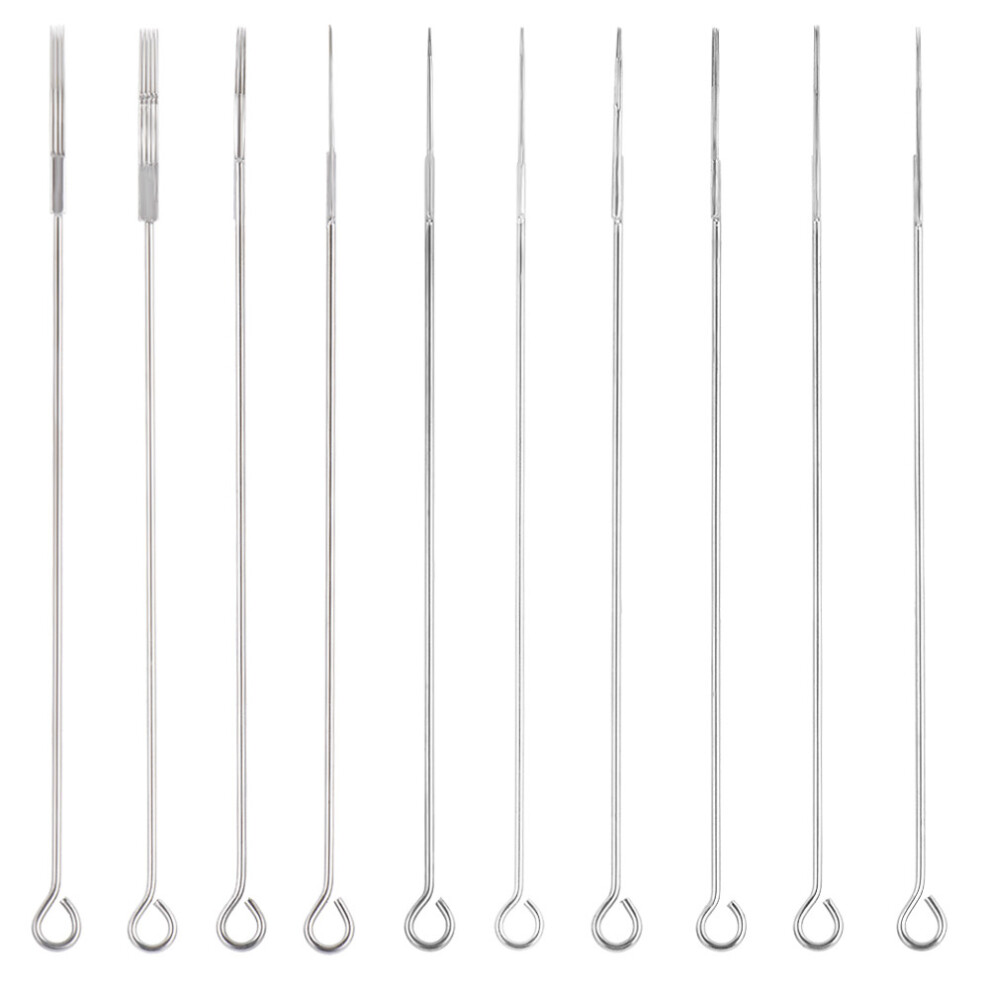 50pcs Assorted Disposable Stainless Steel Tattoo Needles 10 Sizes