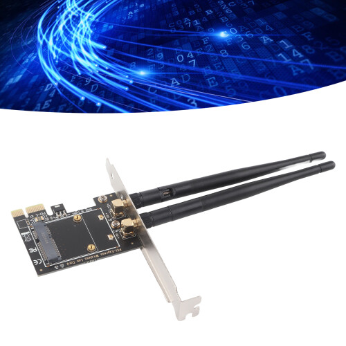 Mini PCI-E to PCI-E Adapter with 2 Antennas for Half Size Wireless Card