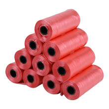 10 Rolls 150Pcs Plastic Dog Waste Bags, 33x22cm, Durable, Red, Blue, Pink