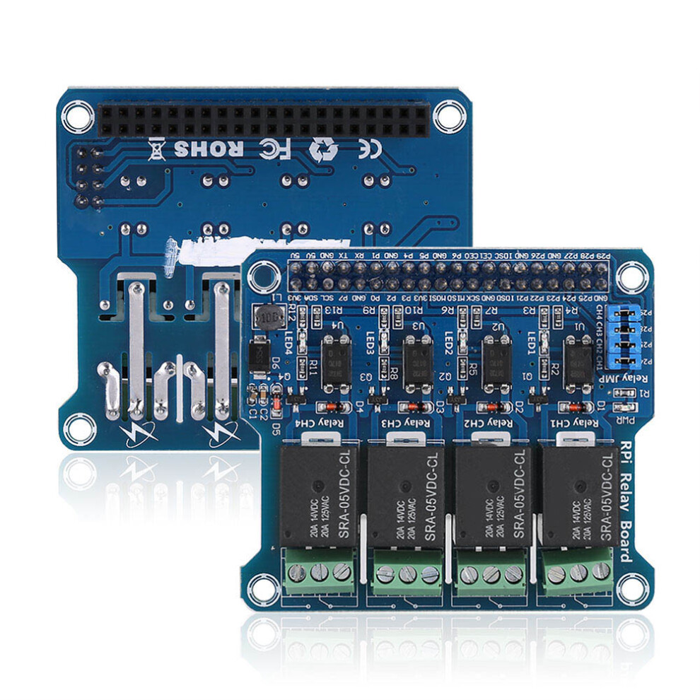 Power Relay Board Expansion Module Shield For Raspberry Pi A+ / B+ / 2B / 3B 4281392954805