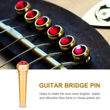 Ersatz-Gitarrenpins, 6 Stück, Messing Kristall