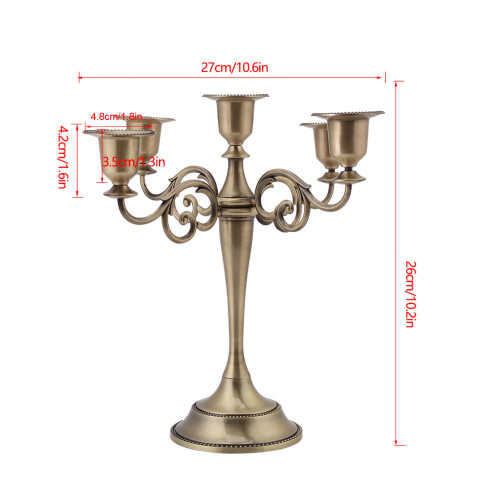 5 Arm Alloy Candelabra UK Bronze 1