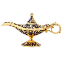 Metal Carved Oil Lamp Teapot Retro