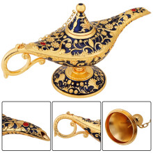 Vintage Carved Metal Wishing Lamp Tea