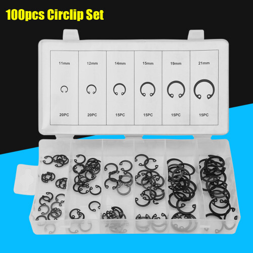 Snap Retaining Ring Circlip Set 100pcs 11mm-21mm Durable Steel Versatile Tool