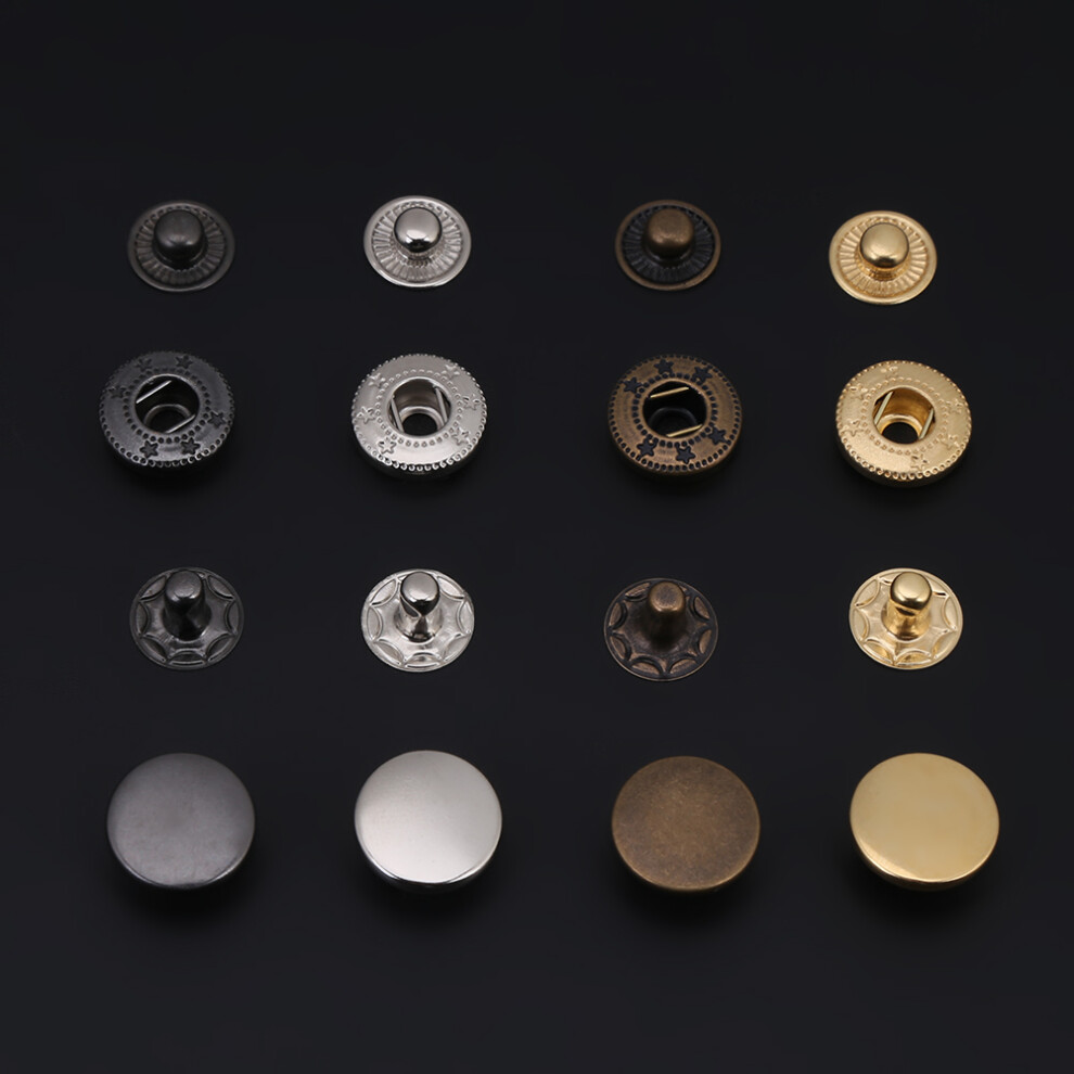 40 Set Brass Snap Popper Fastener Kit 7055741610875