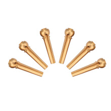 Brass Guitar Bridge Pins 6Pcs Set for Folk Guitars Durable Replacement Gold