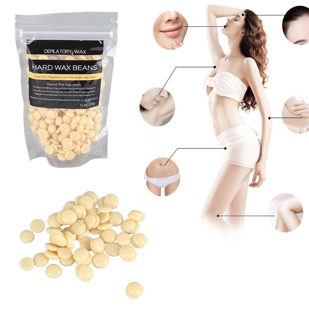 100g Hard Wax Beans for Hair Removal - Painless Body & Face Depilatory