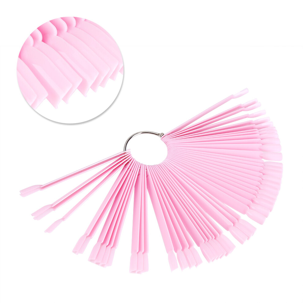 50Pcs Fan False Nail Tips Stick Palette Swatch for Manicure Gel Polish Display