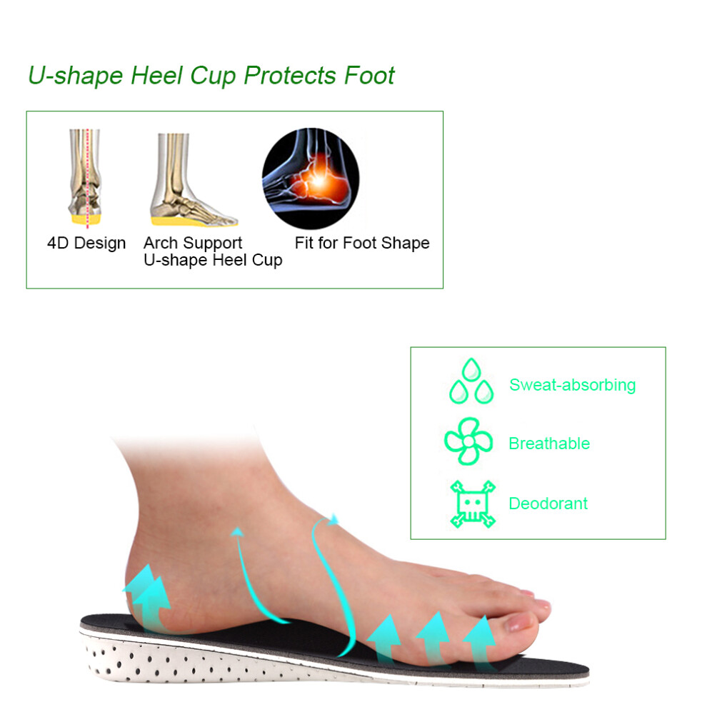 Unisex Height Increase Insoles Breathable Cushion