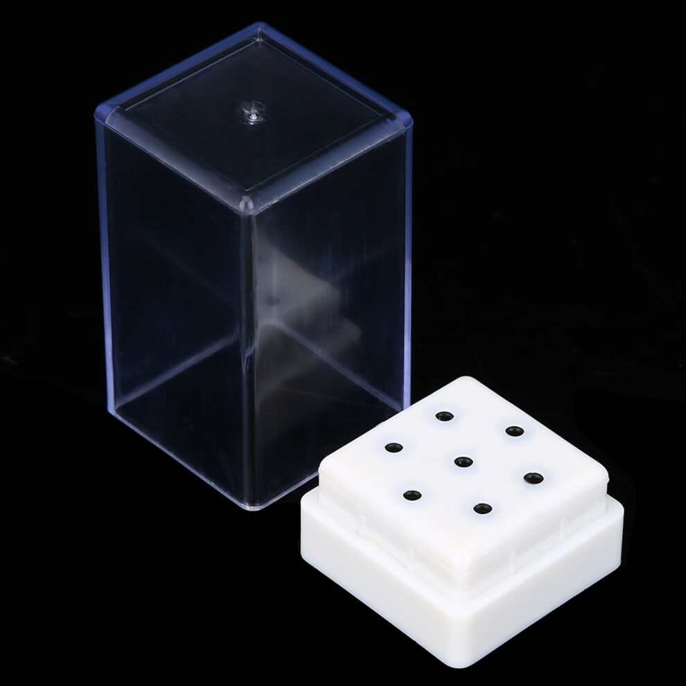 Nail Drill Bit Storage Box 7 Hole Holder Container for Nail Grinding Heads AU