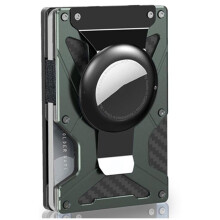 2-In-1 for  Wallet Money Clip Air Tag Holder and Money Clip for  Card Pack for Magnetic and Non-Magnetic Phone,B