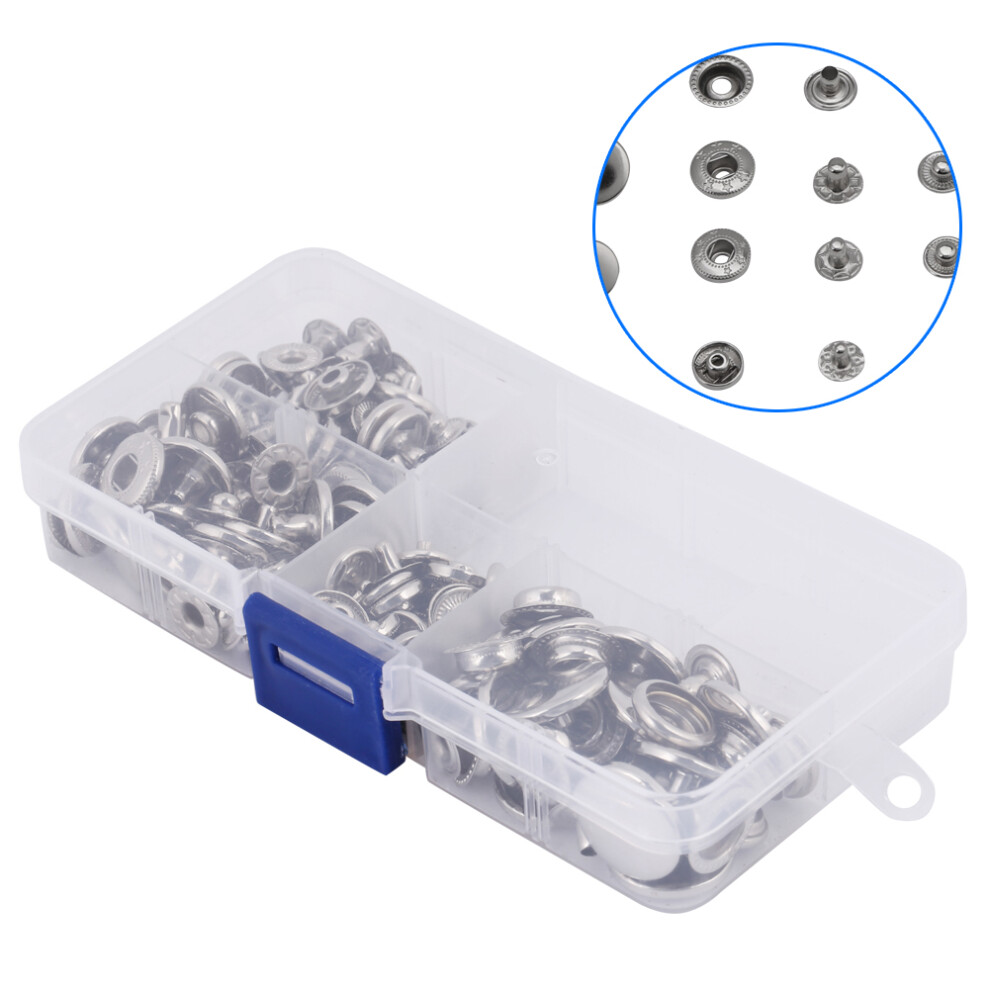 Silver Press Stud Fastener Set 40 7055741601309