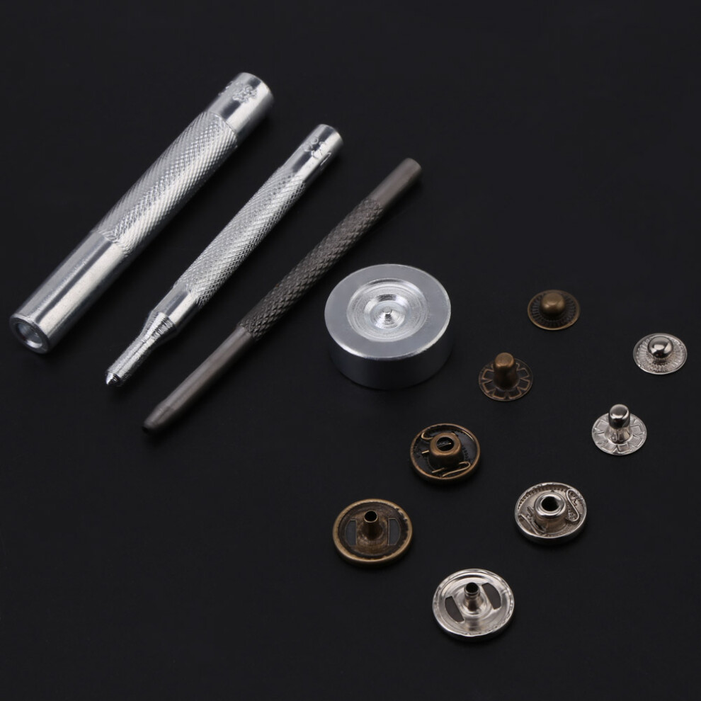 50 Press Stud Snap Button Fasteners With Tool 7055741611032