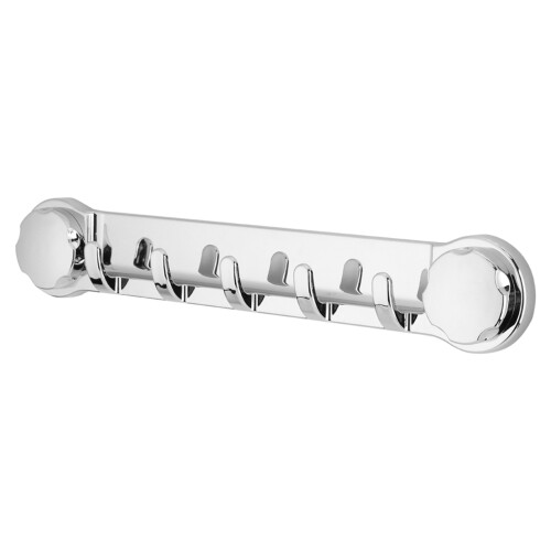 Multifunction Plastic Wall Towel Rack with Suction Cup 40x7cm Silver