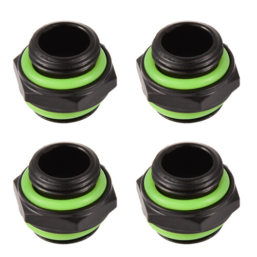 4pcs G1/4 Brass Water Cooling Fitting Hex Adapters for PC System Black 1