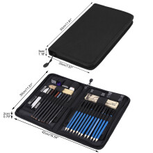 40PCS Sketching Pencils Set with Pencils Erasers & Carrying Bag