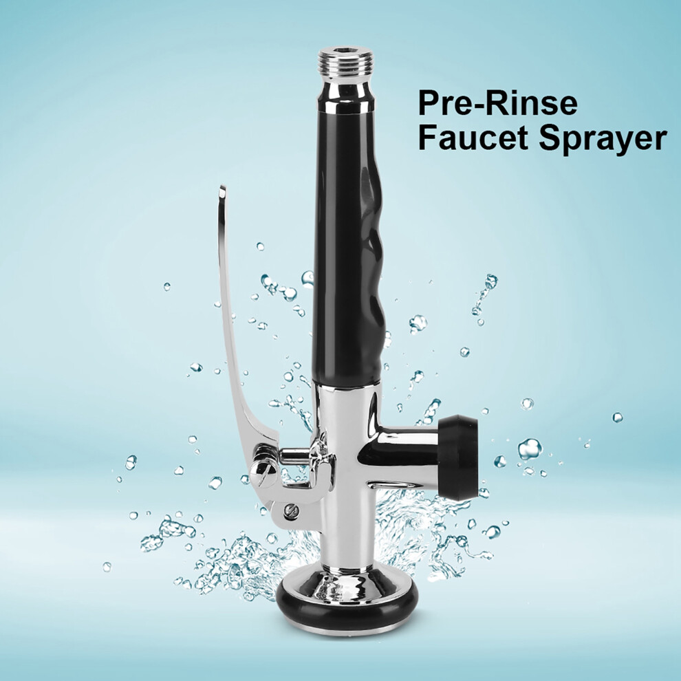 Pull Down Swivel Kitchen Sink Faucet Pre Rinse Spray Head Black, G 1/2" 7671392835728