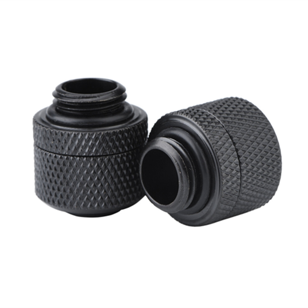 2Pcs G1/4 Brass Tube Fitting Black 7055741899966