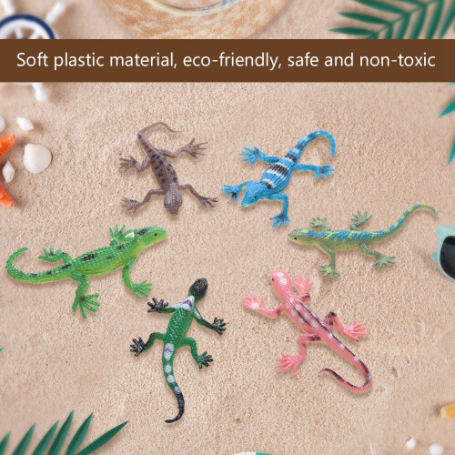12 Mini Lizard Figurines Soft Plastic