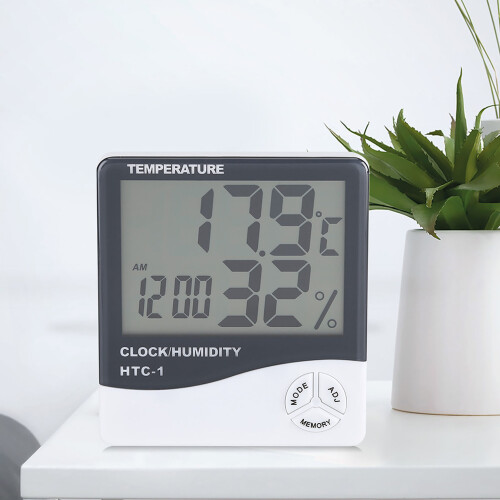 High Precision Digital Indoor Thermometer Hygrometer with Alarm LCD Display