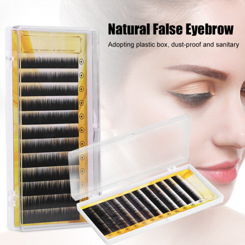 Mixed Black False Eyebrow Extensions, 5-8mm, Reusable, 12pcs 2