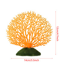 Artificial Coral Fish Tank Ornament 14cm Orange for Aquarium Decor