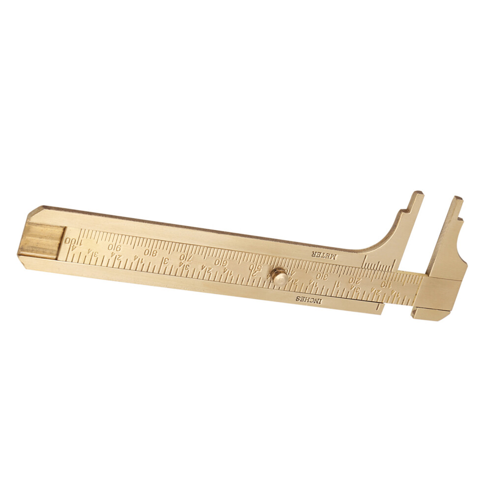 Brass Vernier Caliper 100Mm Double Scale Sliding Gauge For Accurate Measurement 8101392972356