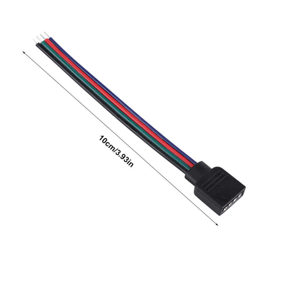 Rgb Led Strip Connectors 20Pcs 4 Pin Female Wires 10Cm For 5050/3528/3014 Light 4361392839842