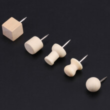180pcs Natural Wooden Pushpins, 10mm Decorative Pins for DIY Projects