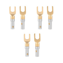 6 Units Gold Plated 4mm Speaker Wire Plug