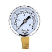 Druckanzeige - 0 - 30 0 - 2 bar Mini-Zifferblatt Kompressormesser Hydraulik-Druckanzeige D