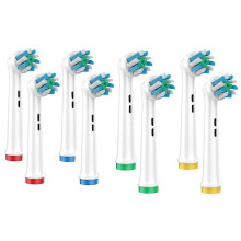 8PCS elektriske tannbørste-erstatningshoder for modeller med vridd design for overlegen plakk R