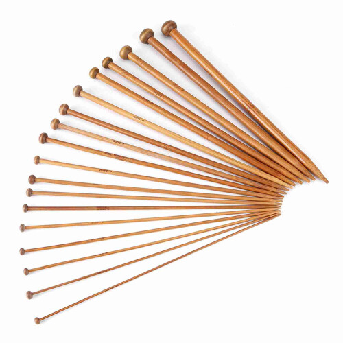 Single Pointed Bamboo Needles Set - 18 Sizes for Perfect Knitting|”