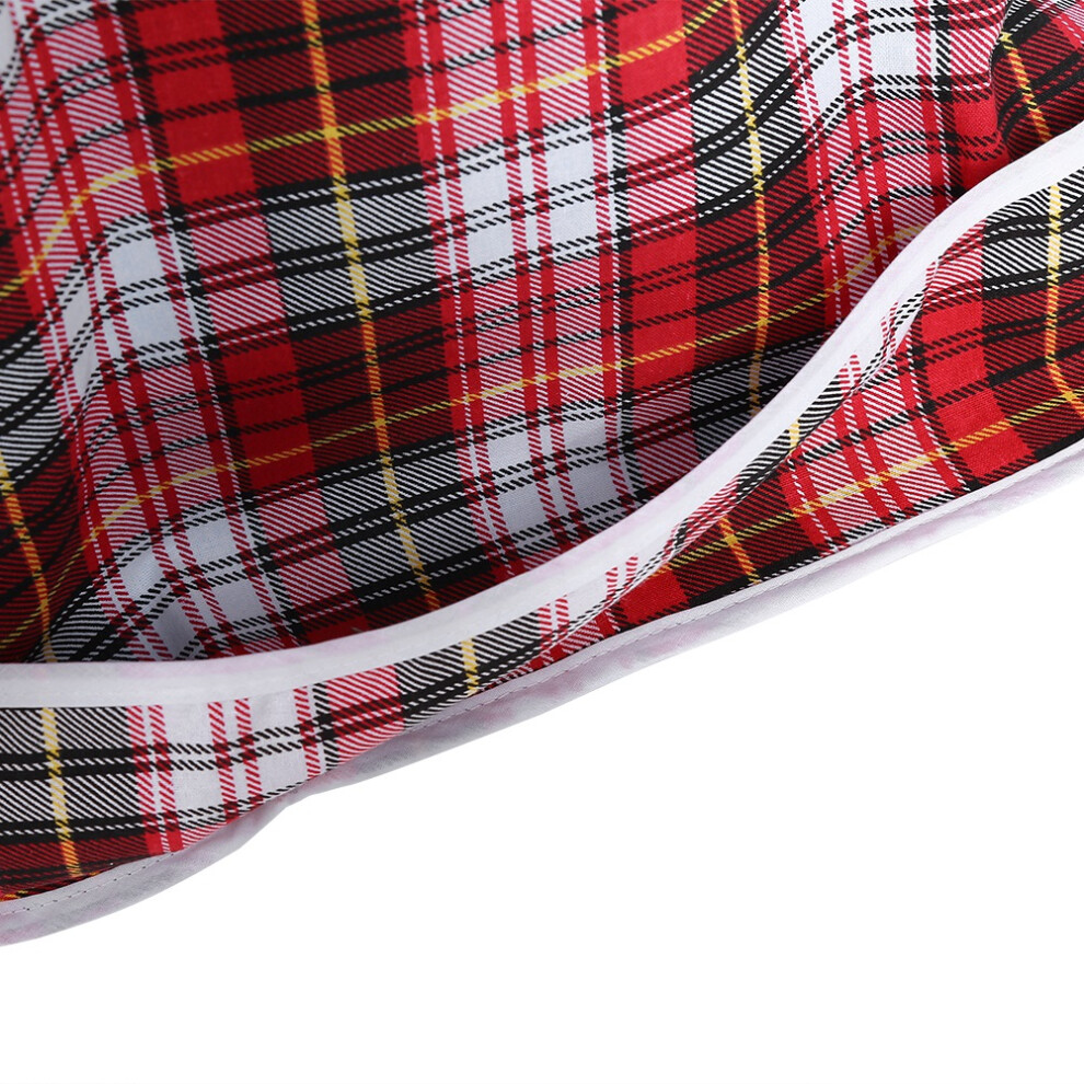 Red Adult Double Layer Waterproof Bib For Mealtimes Elderly Clothes Protector