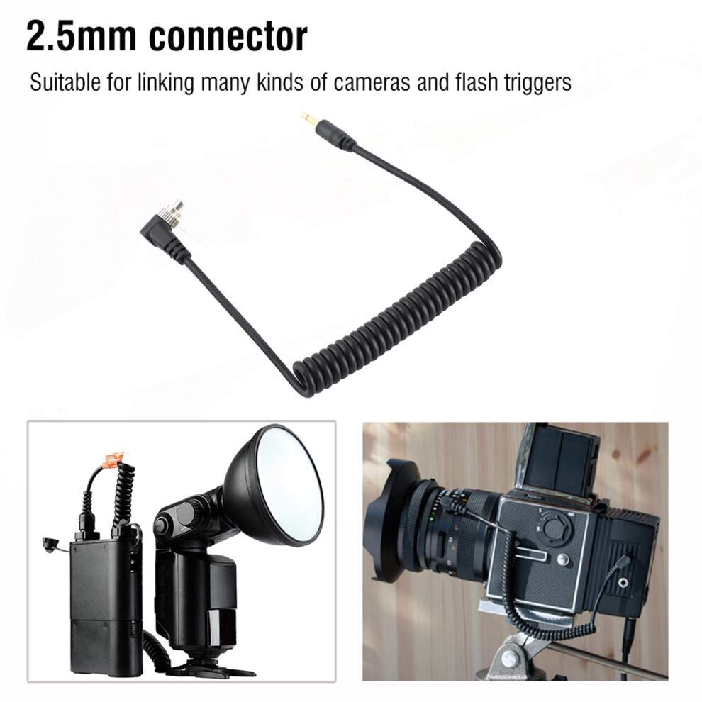 2.5Mm To Male Flash Pc Sync Cable, Coiled Extended, Lock, 100Cm 6901392978981