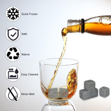 9pcs Whisky Chilling Stones Ice Cubes, Non-Melt Drink Cooler Set