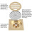 Square Floor Drain Brass Grate Bathroom Shower 14