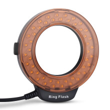 Portable LED Ring Flash Fill Light with Filters & LCD Remote, 49-77mm
