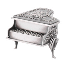 Piano Shape Zinc Alloy Rose Carved Box