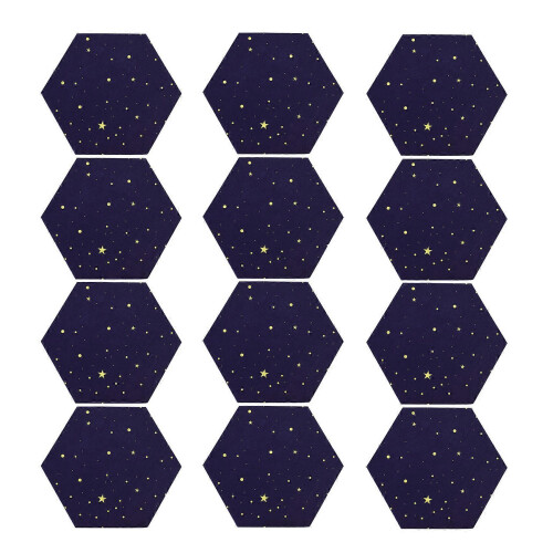 12-pakning Starry Sky Hexagon akustiske paneler, lydisolerende polstring, lydabsorberende panel til akustisk behandling i studiet